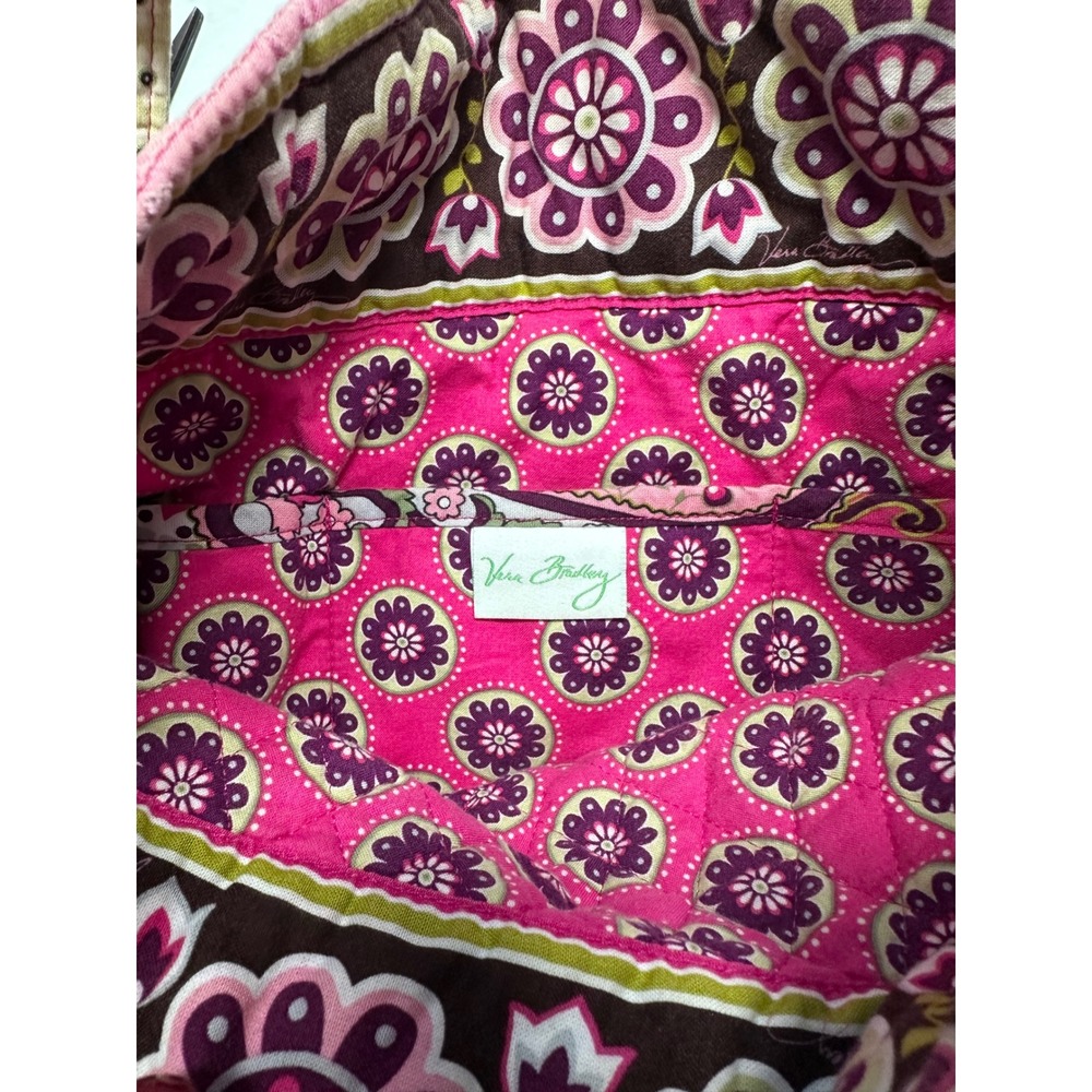 Vera Bradley Raspberry Fizz Quilted Cotton Tote Bag Paisley Floral Pink Purple - Picture 5 of 8